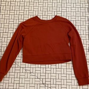 burnt orange cropped sweatshirt